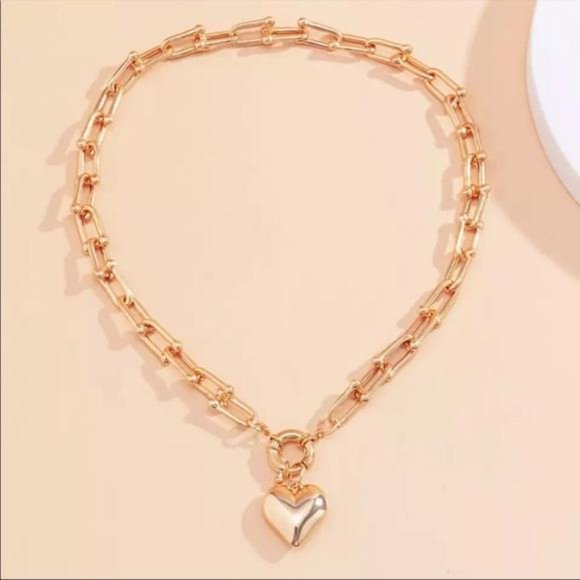 NEW 18K GOLD HOP LOVE HEART CHOKER NECKLACE, NICE NECKLACE, CUTE NECKLACE - Picture 3 of 5